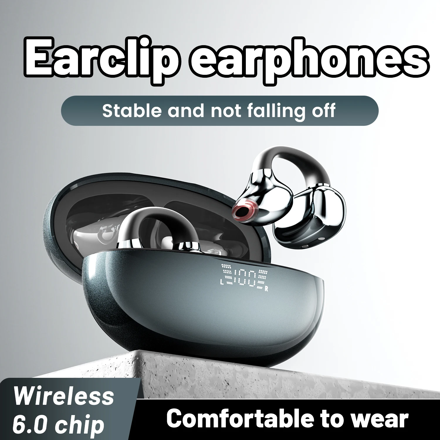 سماعة بلوتوث لاسلكية SK 6.0، سماعات أذن بمشبك للأذن، سماعة رأس رياضية للحد من الضوضاء، سماعات أذن للمكالمات الصوتية عالية الدقة، هدية مفاجئة للبالغين #3