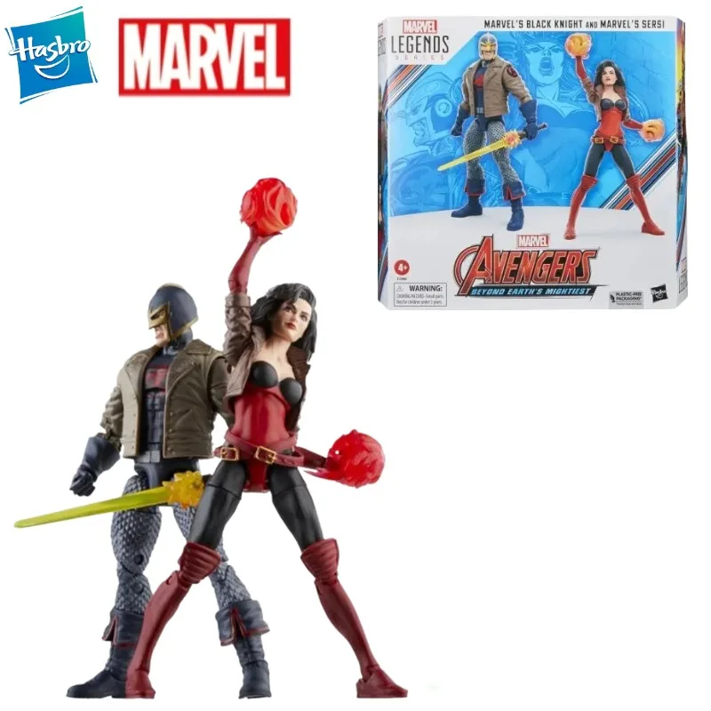 

Новый оригинальный Hasbro Marvel Legends Seies Black Knight and Sersi Avengers 60th Anniversary, комплект из 2 фигурок, модель игрушки в подарок
