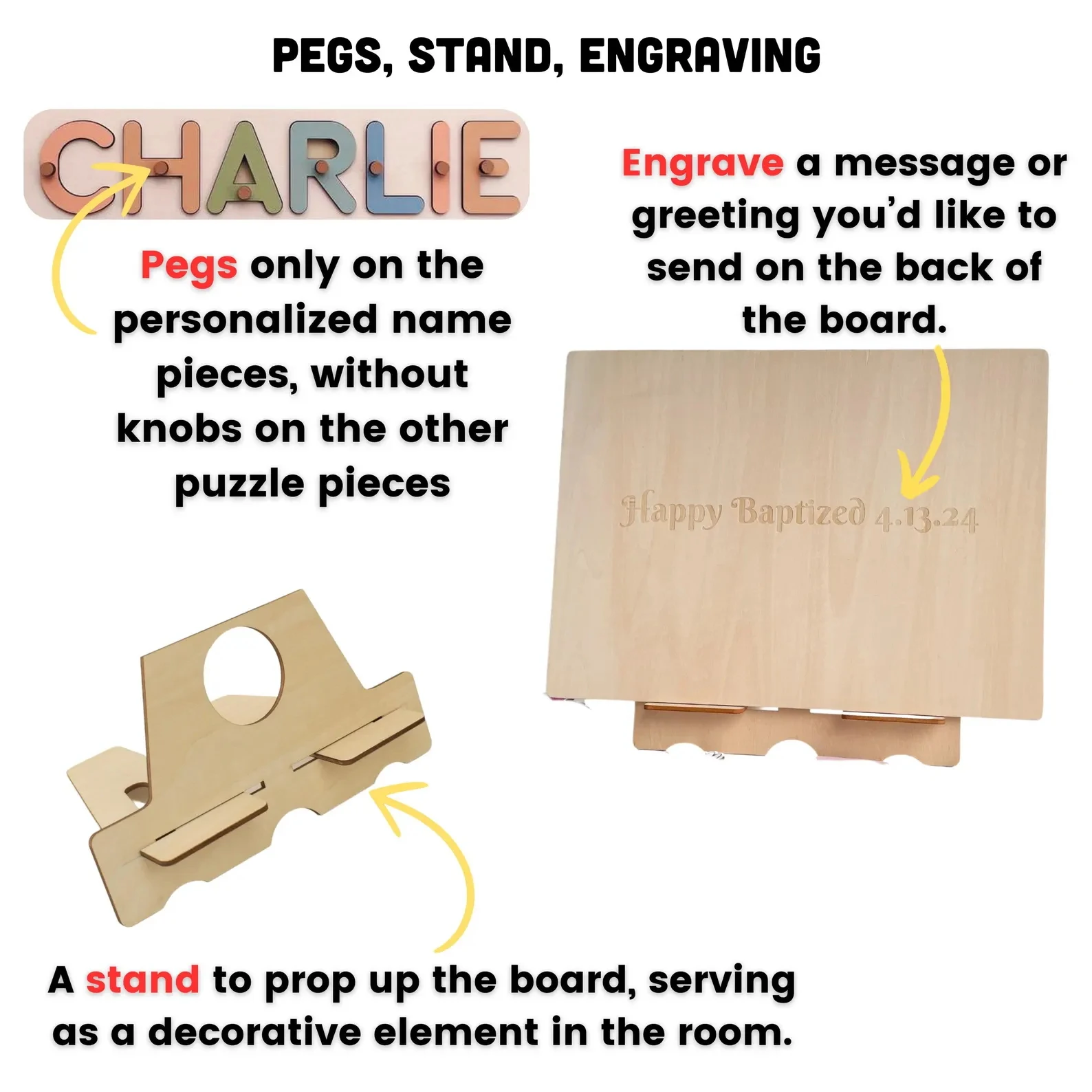 لغز اسم خشبي مخصص، هدايا للأولاد، هدايا المعمودية للأولاد، هدية عيد الميلاد الثاني، هدايا بعمر 3 سنوات، هدية للأولاد بعمر 3 سنوات