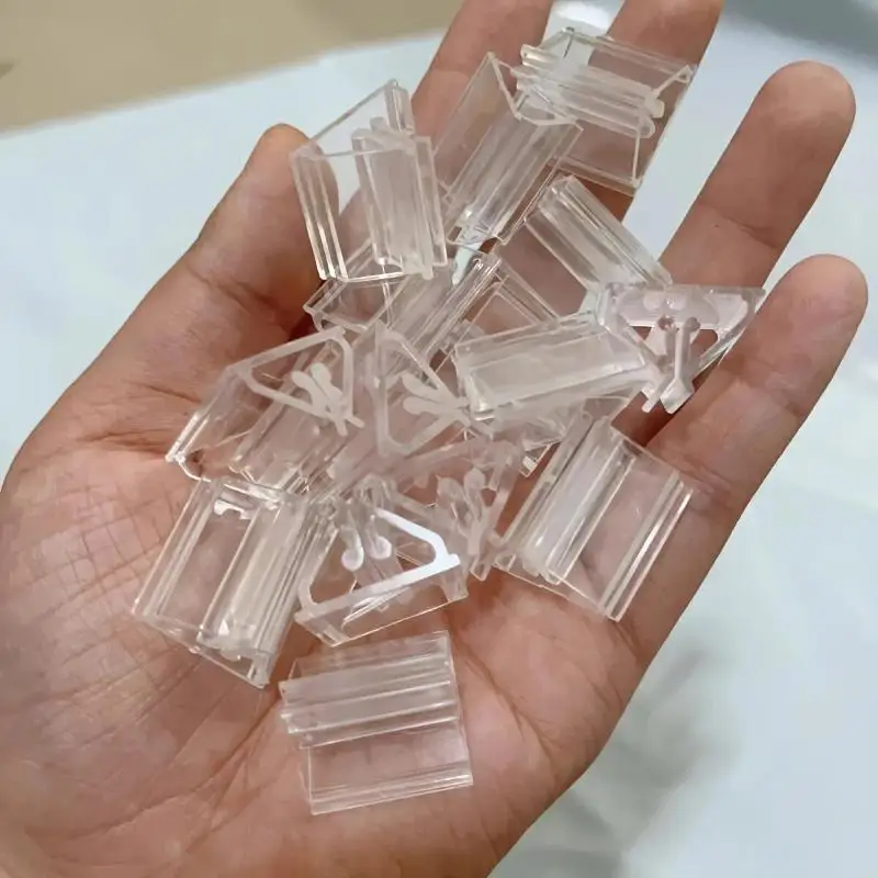50/100Pcs Mini Table Sign Stands Clear Plastic Wedding Party Cards Holders Business Card Menus Price Tags Picture Display Holde