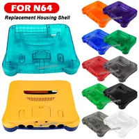 Nueva carcasa de repuesto azul hielo, carcasa translúcida Compatible con consola de videojuegos Retro N64, caja transparente de 12 colores