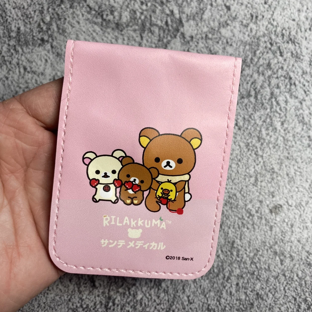 Rilakkuma ID Card Holder for Women Cartoon Anime Bear Kawaii Cute Card Case Leather Pink Cardholder Card Protector Cover