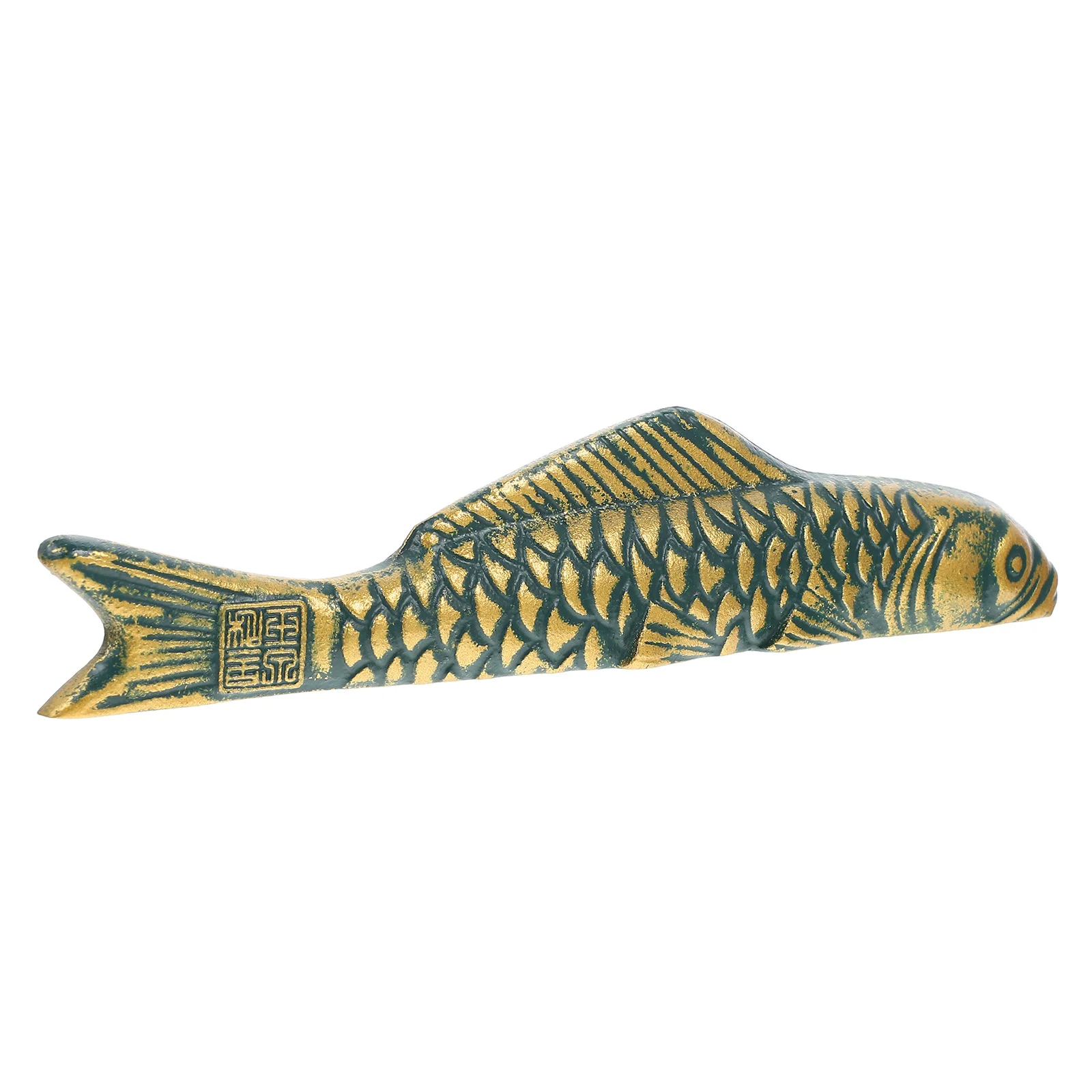

Chinese Style Cast Iron Paper Weight Carp Shape Decorative Paperweight for Calligraphy Sumi Drawing Paperweight