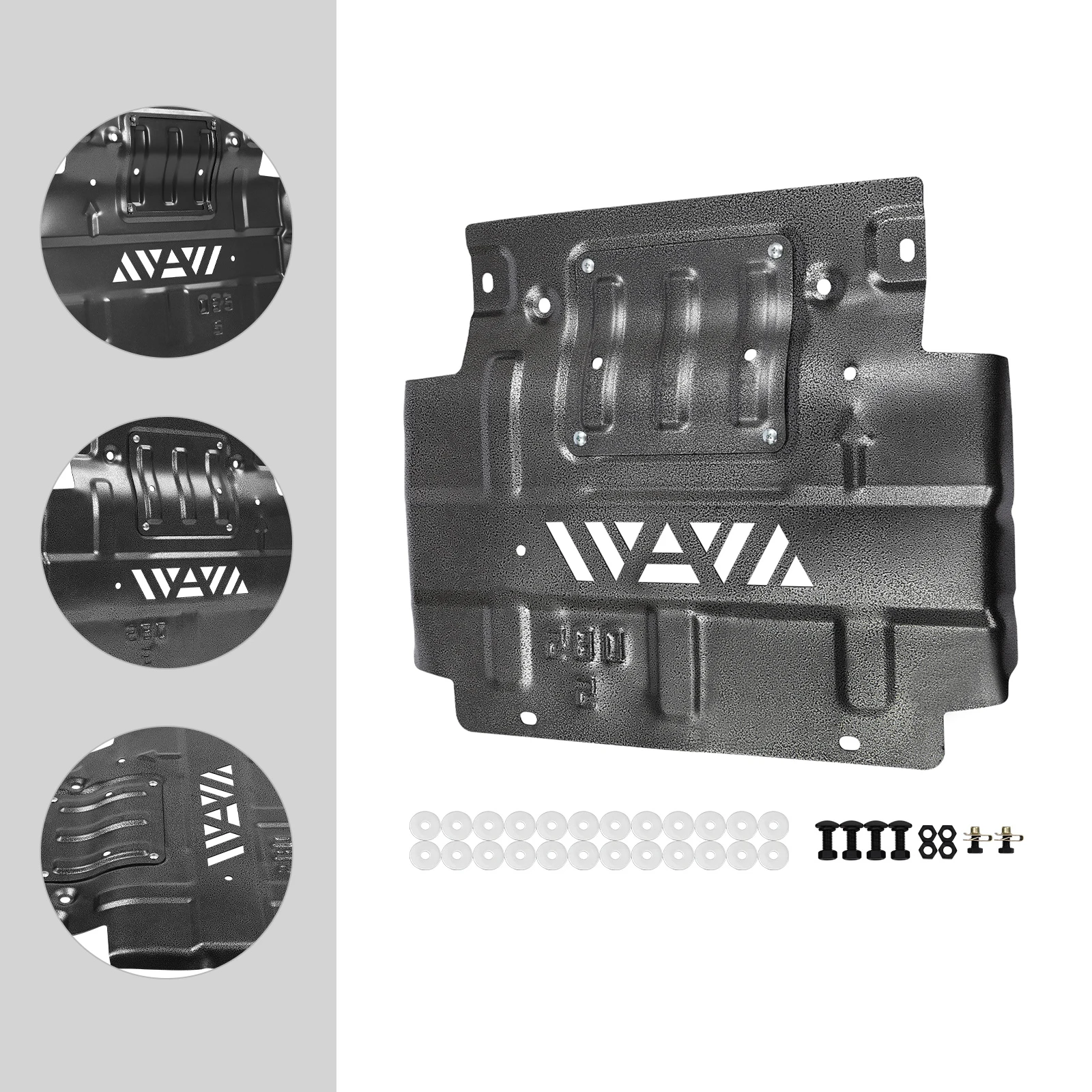 [Lower Front Splash Shield] Black Splash Shield for 2018-2022 Ford F-150 - Aluminum Magnesium Alloy - Direct Replacement Durable