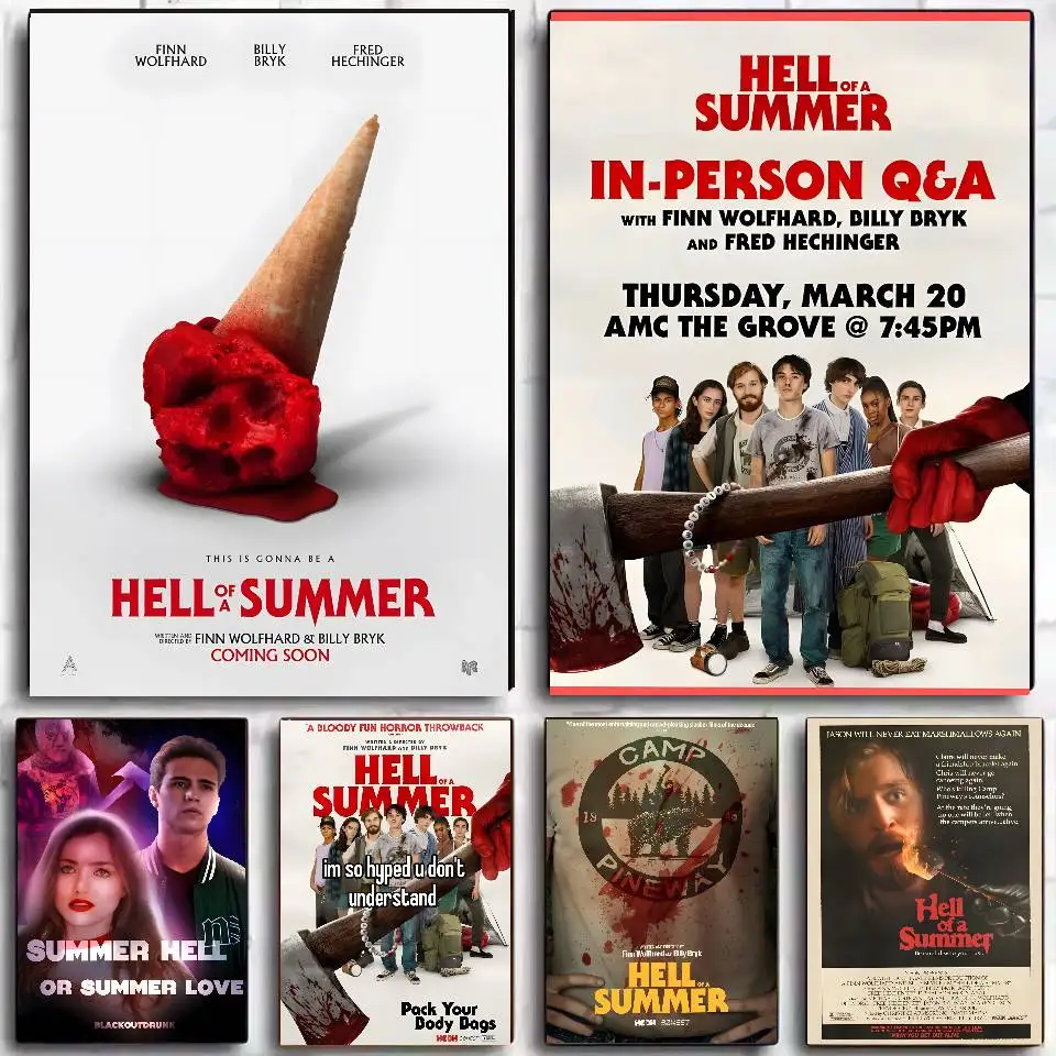 فيلم H-hell of a s-Summer ملصق فني ذاتي اللصق مقاوم للماء ورقة ملصق مقهى بار غرفة النوم جدار ديكور