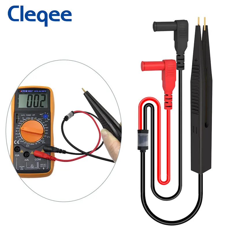 Cleqee P1503 Series Multimeter Test Leads Kit with Replaceable Needle Probe 4mm Banana Plug Alligator Clip SMD Test Cable