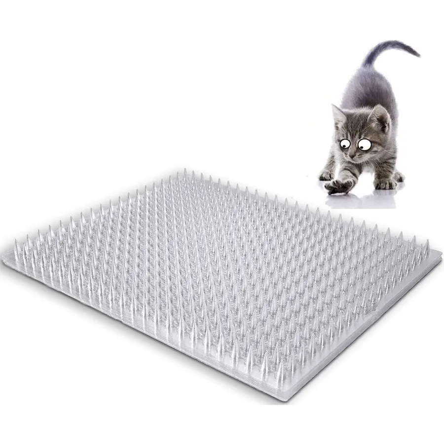 

10 Packs Transparent Scat Mat for Cats 13X16 Inches Indoor Outdoor Humane Pet Deterrent Spikes Non-Toxic Anti-Climbing Surface