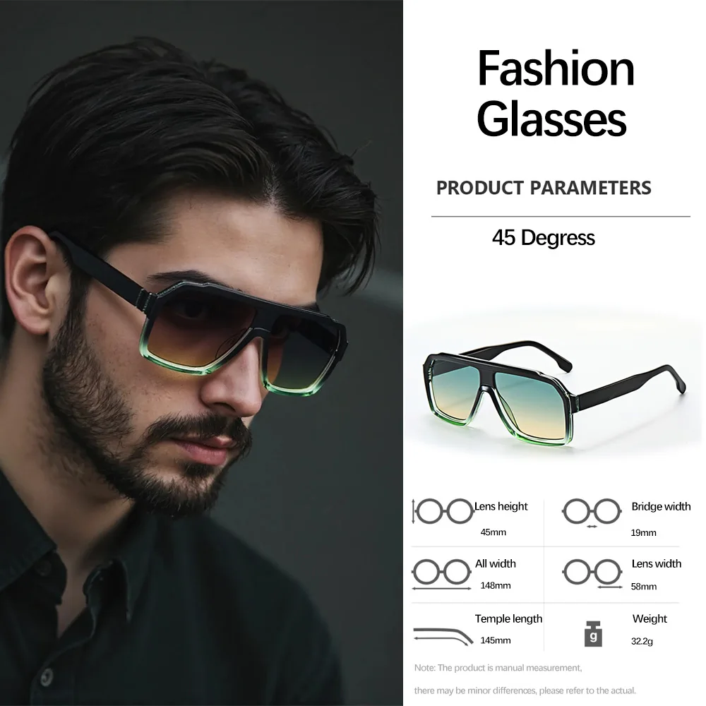 2025, neu in Vintage-Sonnenbrillen für Herren, geometrische Brillen mit dickem Rahmen, luxuriöse Business-Freizeit, doppelter Verwendungszweck, urbanes Elite-Temperament