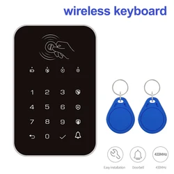 Wireless 433MHz Keyboard Touch Keyboard RFID Card Rechargeable For Remotely Arm / Disarm Home Burglar Security Alarm System