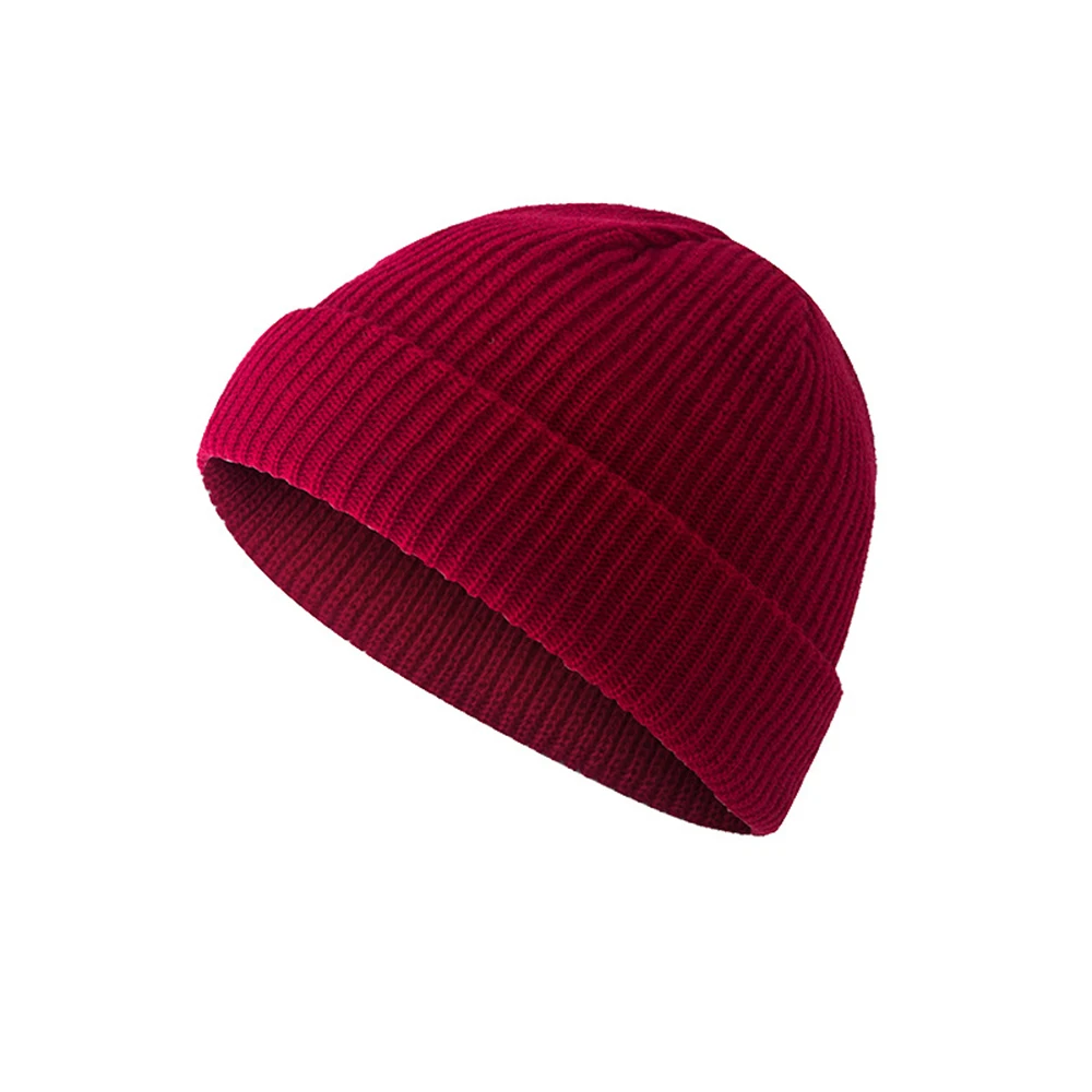 Chapéu de malha de lã Mini Fisherman Beanie Cap Docker Skull, Soft Wearm, Homens e Mulheres, Inverno e Outono, 2023