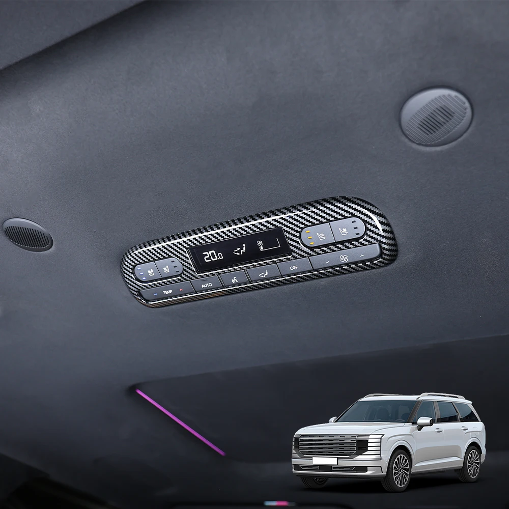 

For Hyundai Palisade LX3 2025 2026 Carbon Fiber Black Rear Air Conditioning Adjustment Frame Cover Knob Trim Cover LHD/RHD