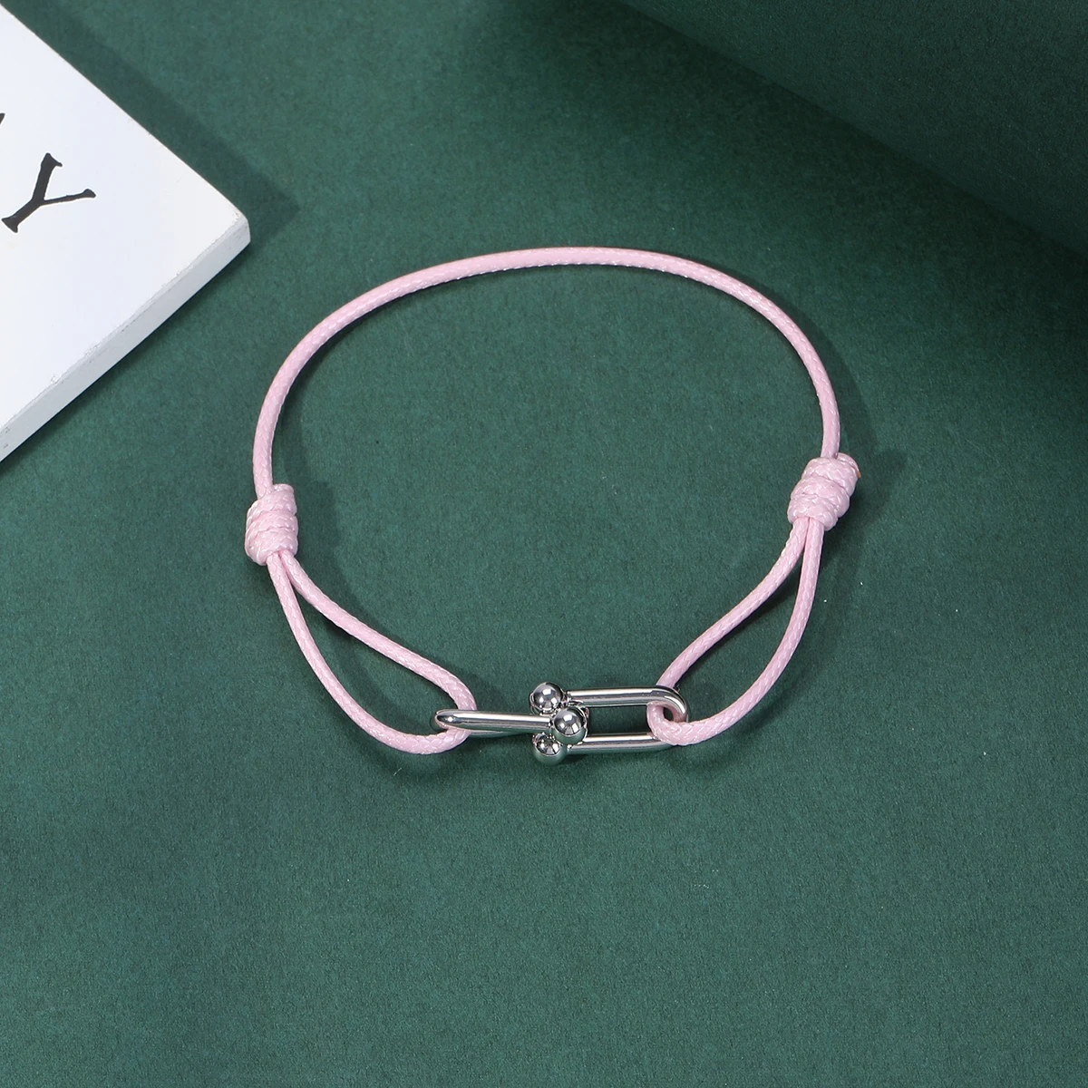 Cute Fashion Simple Braided Wax rope horseshoe buckle Bracelet Adjustable Rope Bracelet Women Men Jewelry Accessories gifts