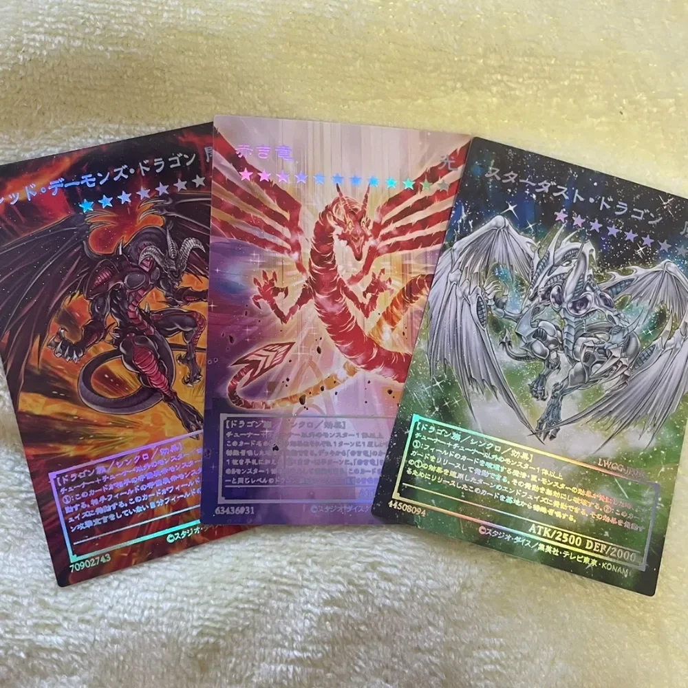 DIY Yu-Gi-Oh! Stardust Dragon Crimson Dragon Relief Flash Card Anime Peripheral Game Collection Card Holiday Gift