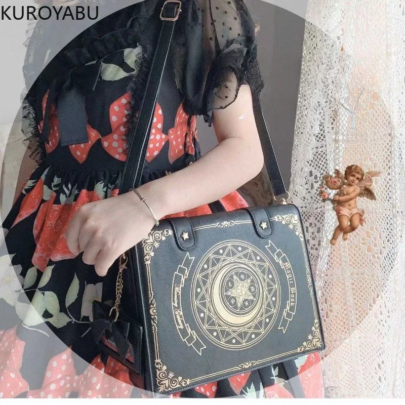 Y2k Backpacks Women Anime Moon Magic Book Lolita Bag Girls Handbag Shoulder Bags Japanese Cosplay Backpack Leather Schoolbag