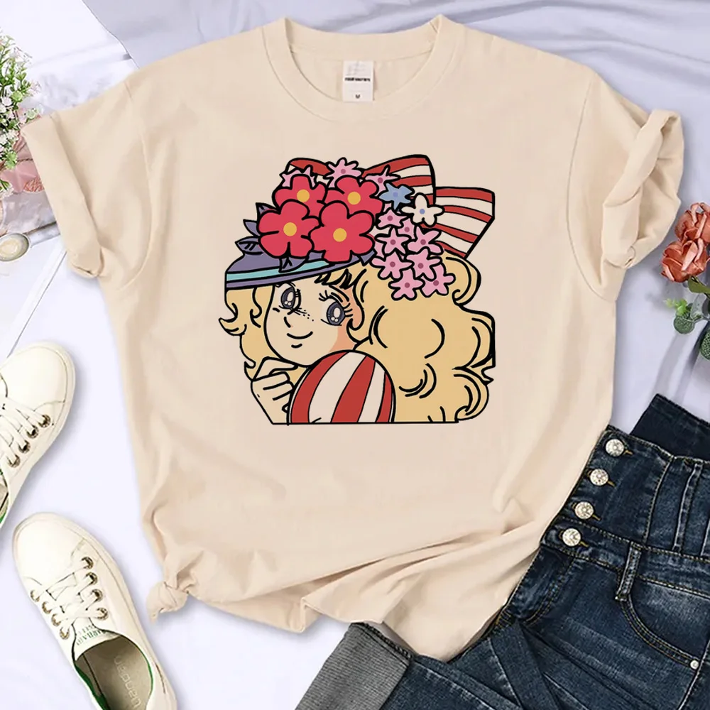 Cukierki cukierki t shirt damskie śmieszne manga top damskie ubrania manga