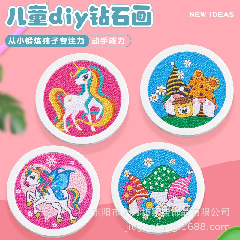 

Diamond Painting with Frame Children's StickersdiyCartoon Anime Spot Drill Painting Brick Painting Children's Handmade Material