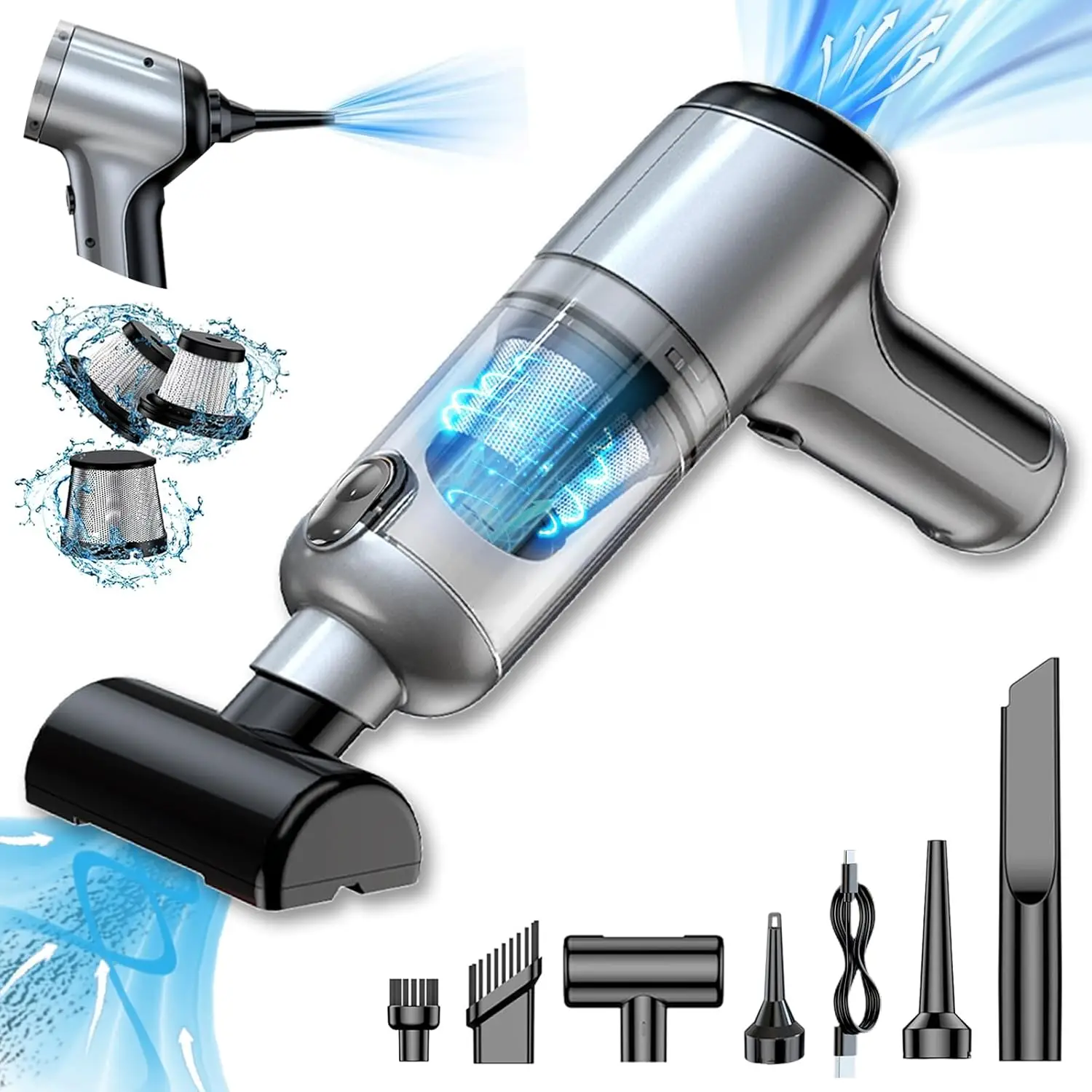 

Car Vacuum Cleaner Portable,Car Vacuum -in-1 of Suction, Vacuum Cordless,Car Vacuum Portable Cordless High Power 15000PA, Vacuu