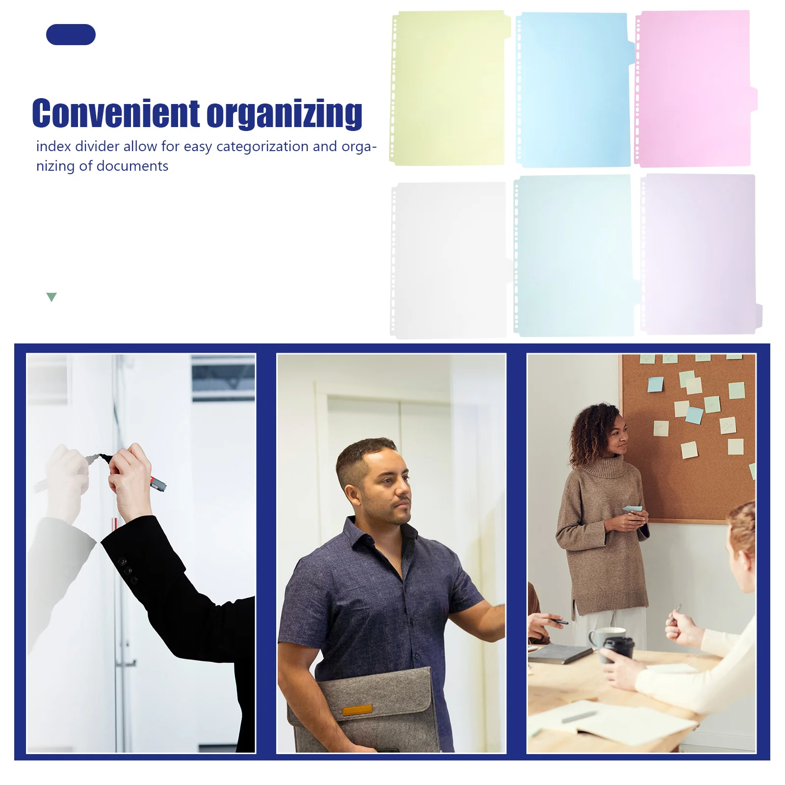 

6pcs A4 Binder Dividers With Tabs File Organizing Divider Sheets For Notebooks Planners Pp Index Divider Tabs Office