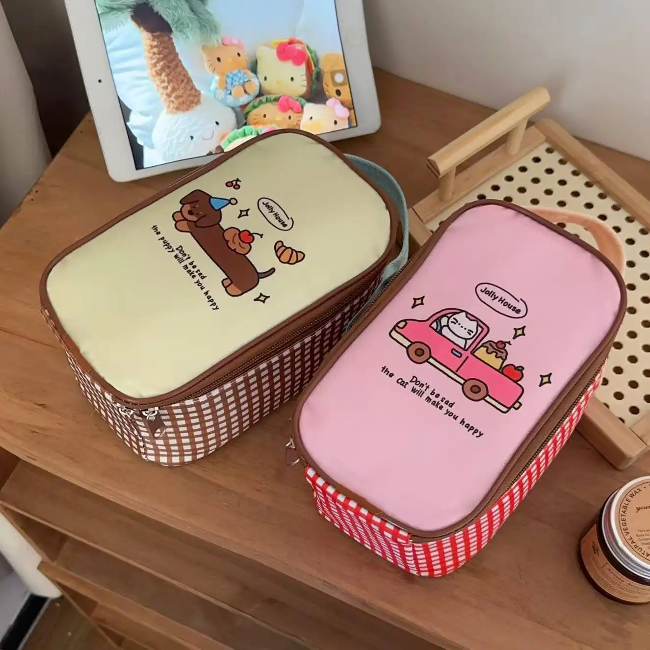 Niedliche tragbare Lunchbox-Tasche, große isolierte Tasche für Studenten und Büroangestellte, Frühstückstasche mit hohem ästhetischem Wert – Detail 9