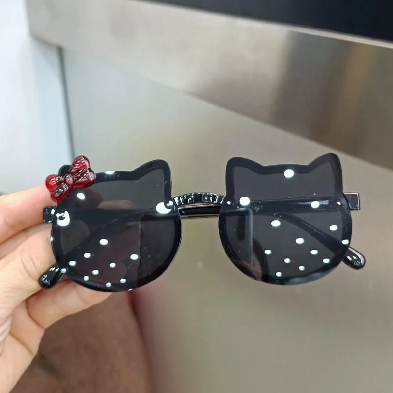 New Korean Style Cat Shape Children's Cute Cartoon Sunglasses Kids Anti UV Eyewear Round Colourful Sunglass image 5