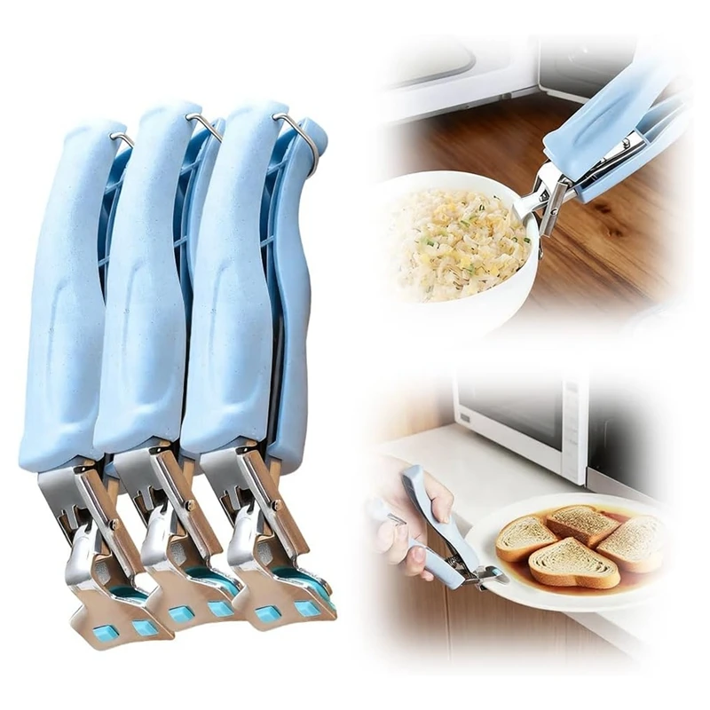 Hot Plate Grippers, Multi Purpose Hot Plate Gripper, Anti-Scald Bowl Dish Grippers for Kitchen 3 Pcs Retail