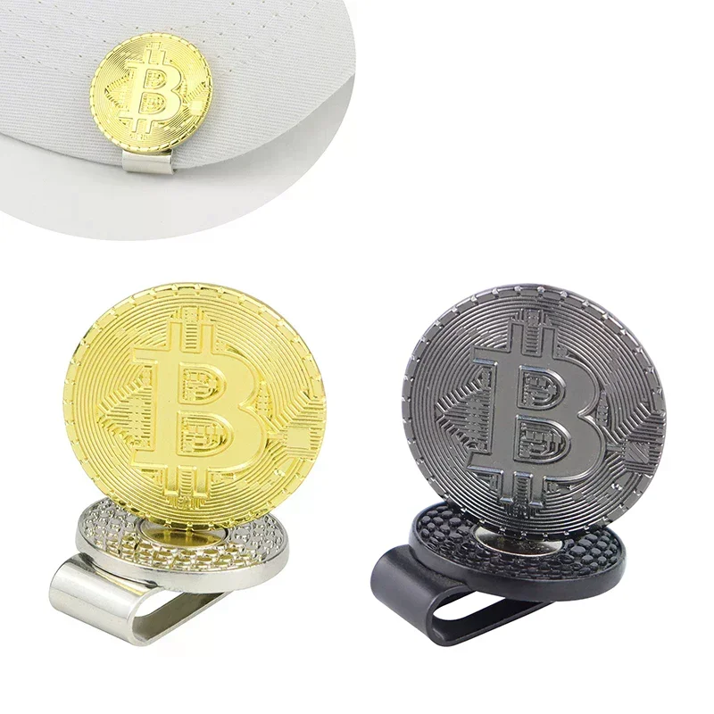1Pc Golf Accessories Mark Hat Clip Ball Marker Set Magnetic Hat Clip Mark Bitcoin Shaped  Mark Magnetic Hat Clip Marker