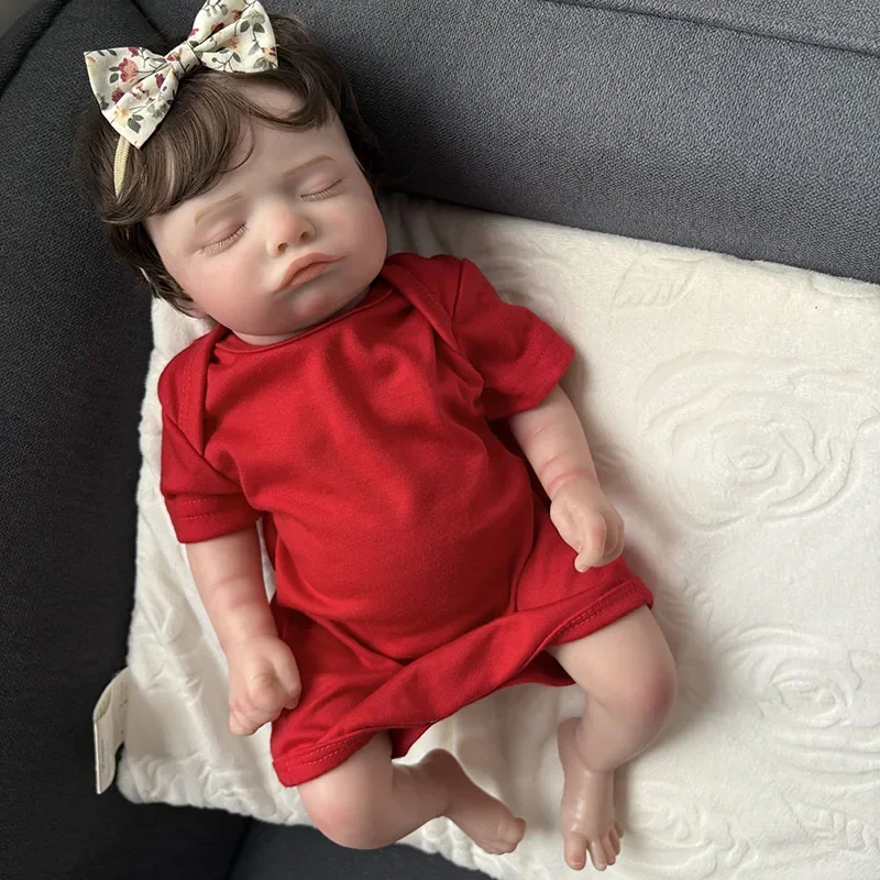 45CM Reborn bébé poupée fille Rosalie avec toucher doux réaliste cheveux enracinés à la main et veines de peau 3D réaliste Bebés Reborns