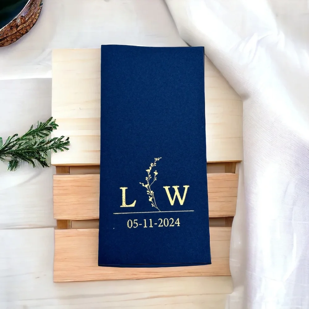 50 Uds. Servilletas de boda personalizadas, boda, tela texturizada y se siente como lino, Servietten Hochzeit