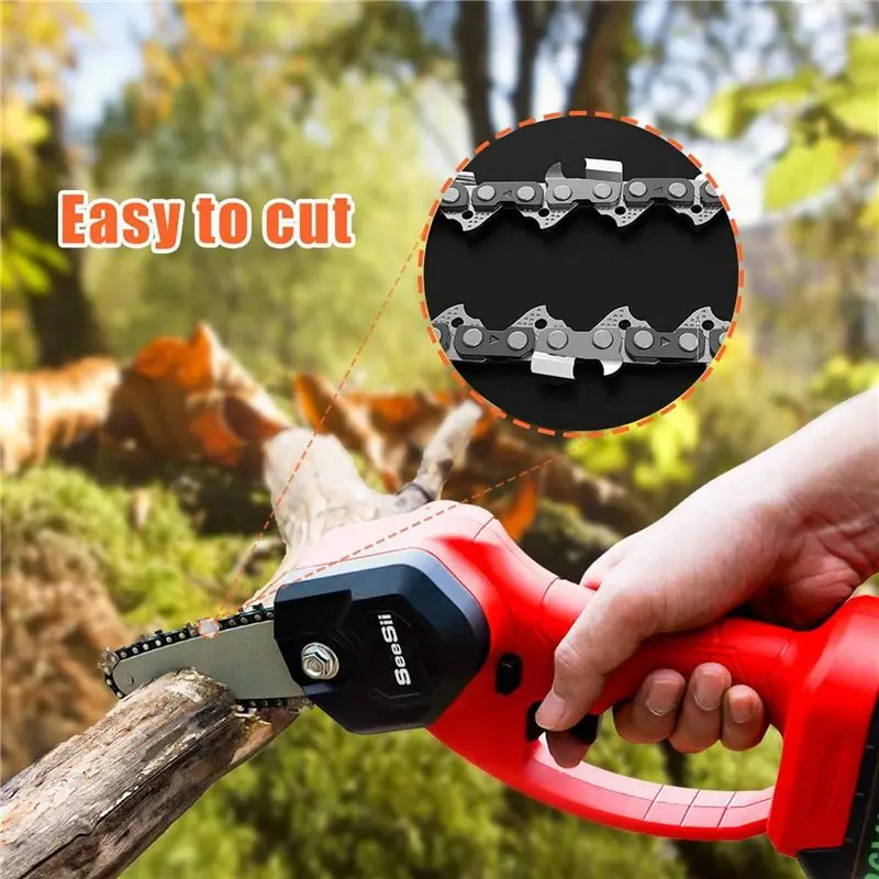 AT05-6Pcs 4-Inch 1/4Inch Guide Saw Chain Mini Chainsaw Chain For 4 Inch Cordless Electric Protable Battery Handheld Chainsaw