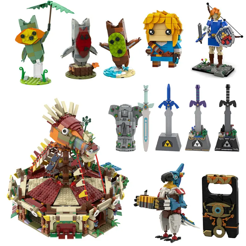 Moc Zeldaed Link Master Sword Stable Keglo Seeds Model Building Blocks Kit Game Action Figure Bricks Constructor Toys Gifts