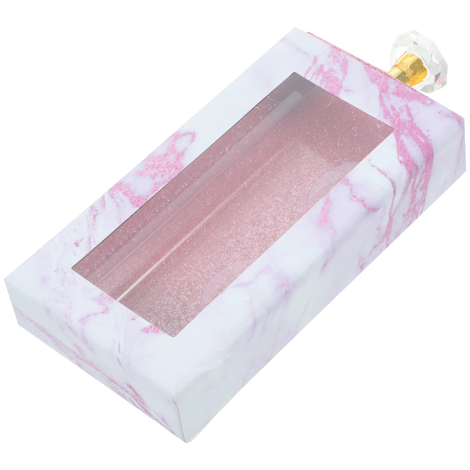 

Fake Eyelash Cases with Clear Window Rectangular Drawer Box Eyelashes Extensions Organizer Handle Plastic Travel