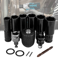 14Pcs Set Electric Impact Wrench Hexs Socket Adapter Kit Drill Chuck Drive Adapter SET for Electric Drill Wrench Screwdrivers