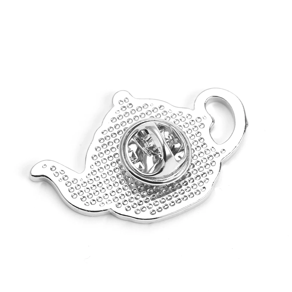 Cartoon Teapot Enamel Brooch Heart Pattern Badge Mental Lapel Pins Souvenir Props Jewelry for Women Party Gifts