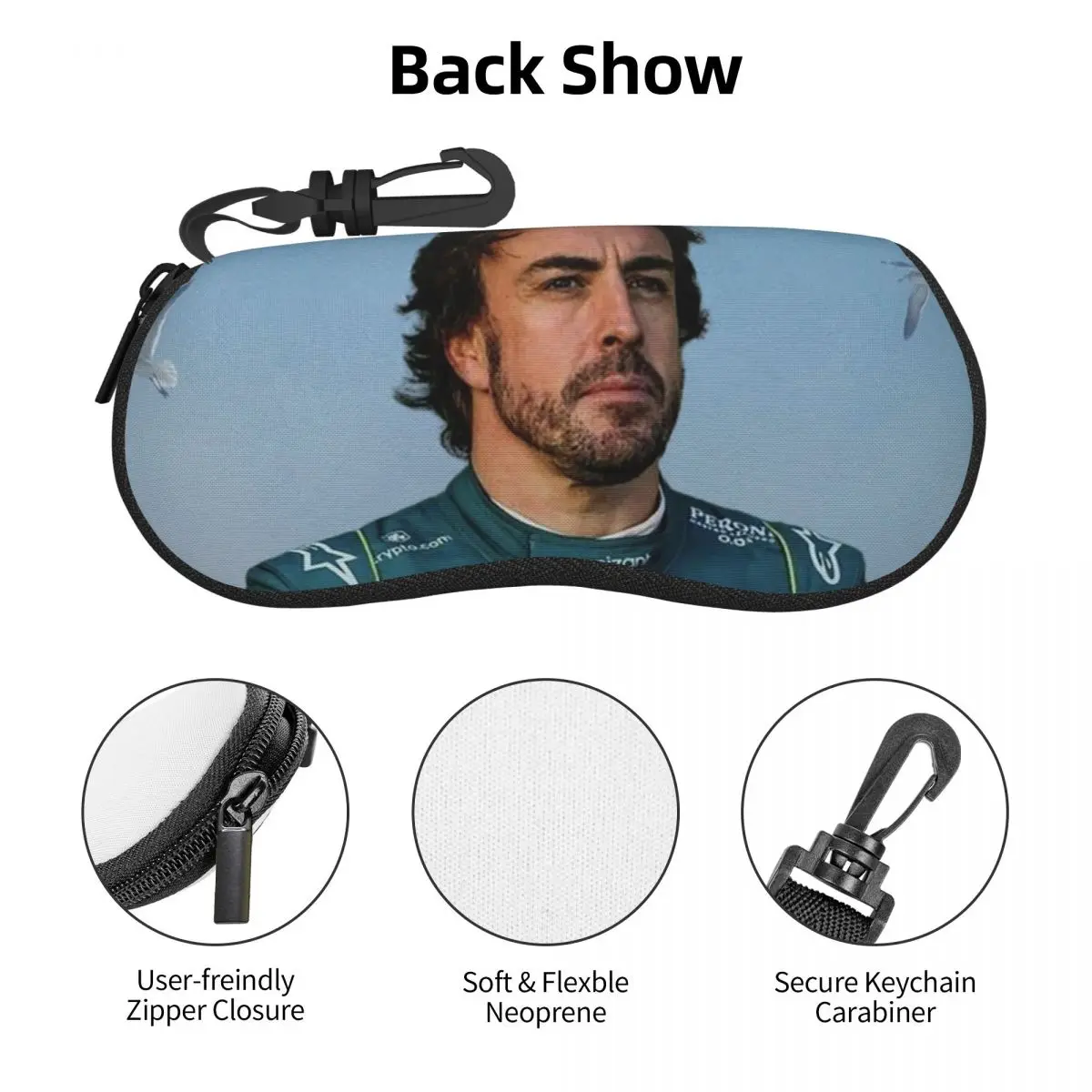 1989 فرديناند فرناندو ألونسو شل نظارات حافظة نظارات شمسية محمولة صندوق النساء الرجال لينة النظارات حقيبة الحقيبة #4