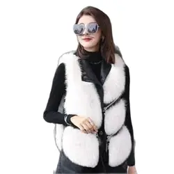 Women's Imitation Mink Vest Female Waistcoat Jacket Warm Sleeveless Outerwear Short Stitched Sheepskin Gilet Winter New