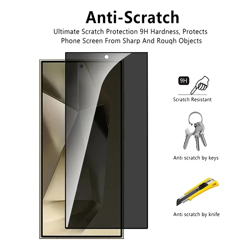 2Pcs Anti Spy Privacy Tempered Glass for Samsung Galaxy S24 Ultra S24+ Plus Screen Protector Protective Film Glass Full Cover