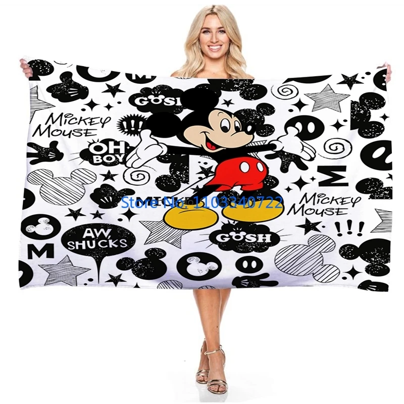 

Mickey Mouse Bath Towel Minnie Mouse Kids Boys Girls Blankets Towels Beach Towel Swimming Towel for Adults Children's Gift