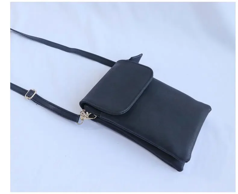 Fashion Women Crossbody Bag PU Leather Mobile Phone Purse Bags Solid Flap Messenger Bag Small Female Shoulder Handbag for Women