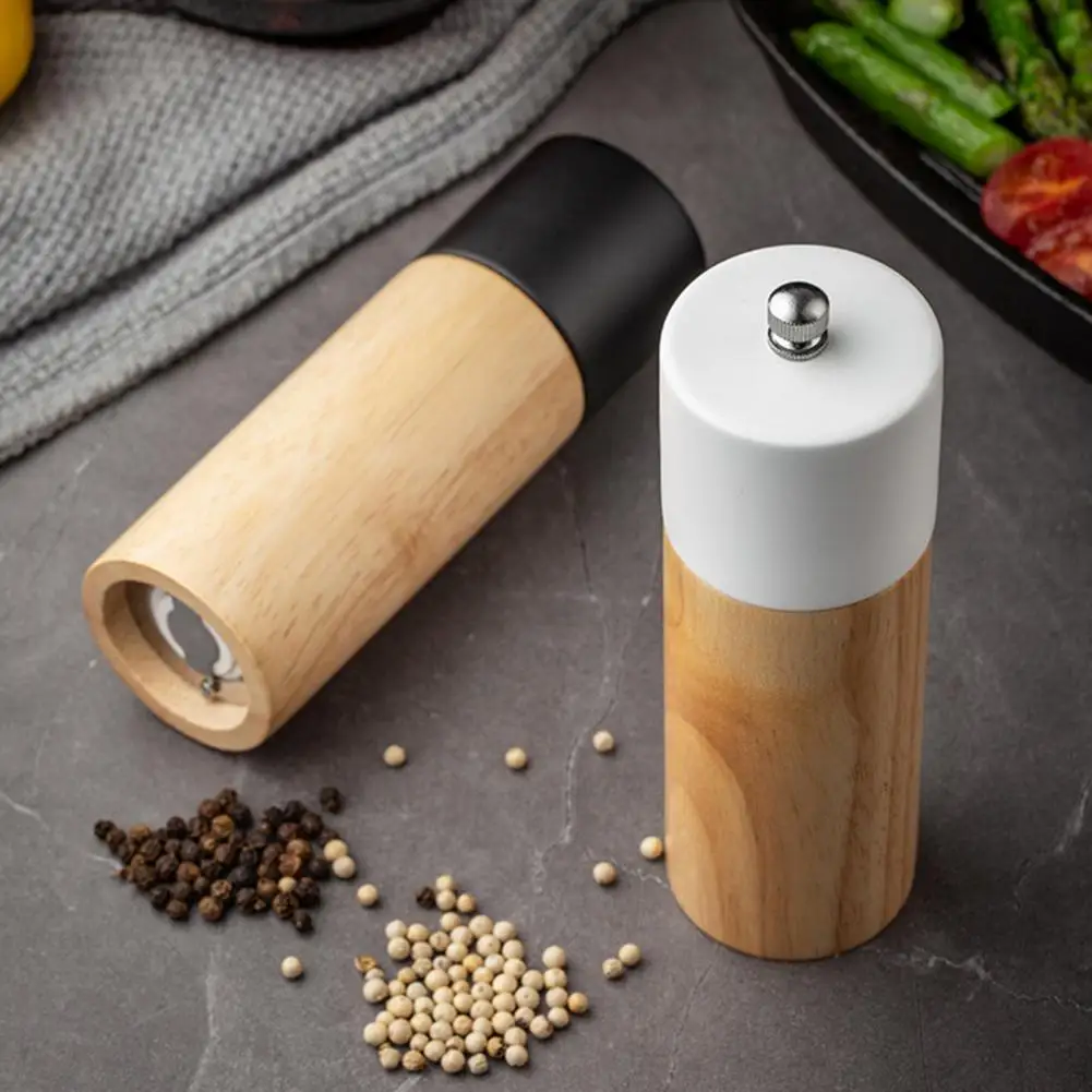 

6 Inch Spice Grinder Manual Rotor Adjustable Coarseness Wood Ceramic Natural Salt and Pepper Grinder Kitchen Handheld Spice Mill