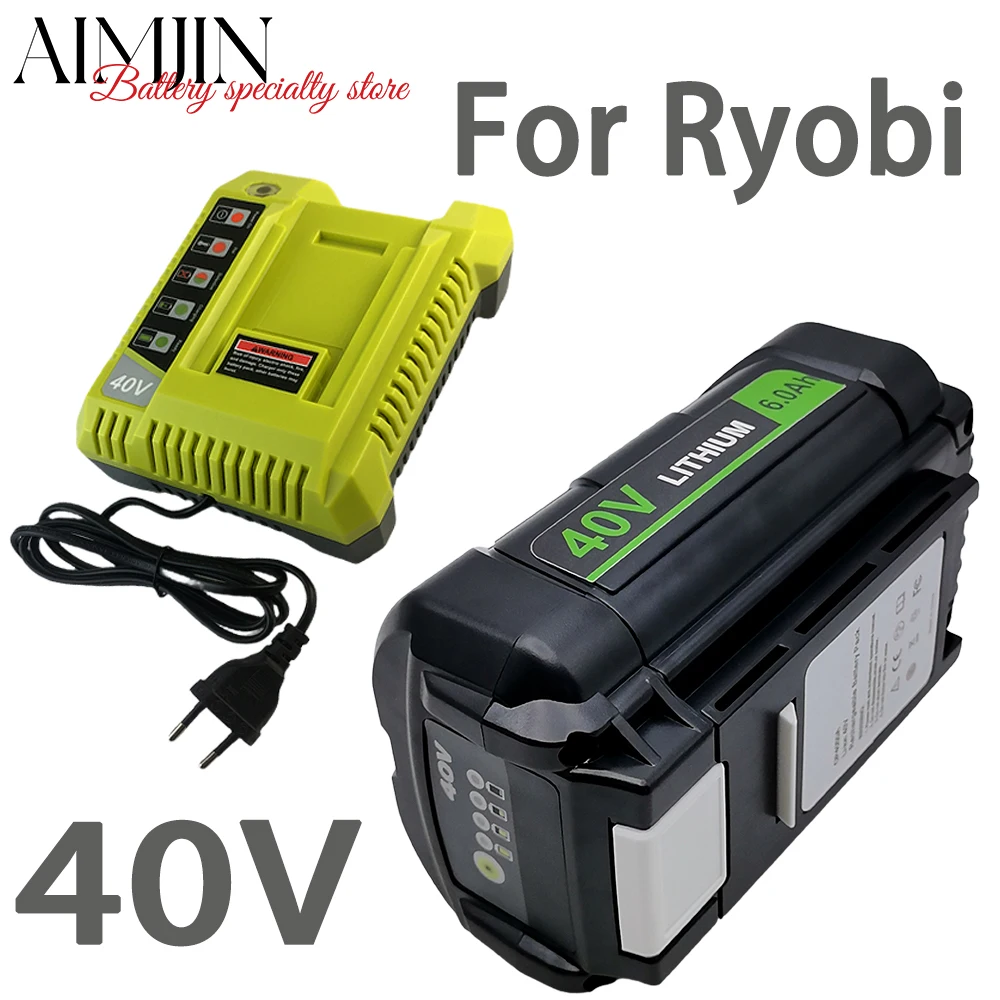 

For Ryobi 40V Li-ion Battery Charger, Compatible OP4030 OP4040 OP4050 OP400A, Fast Charging With Dual USB Port