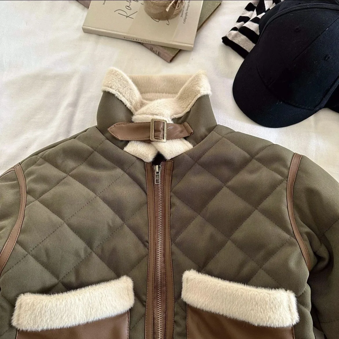 Winter New Children\'s Jacket Boys and Girls Baby Plush Thickened Cotton Coat Warm Jacket Motorcycle Coat  Autumn