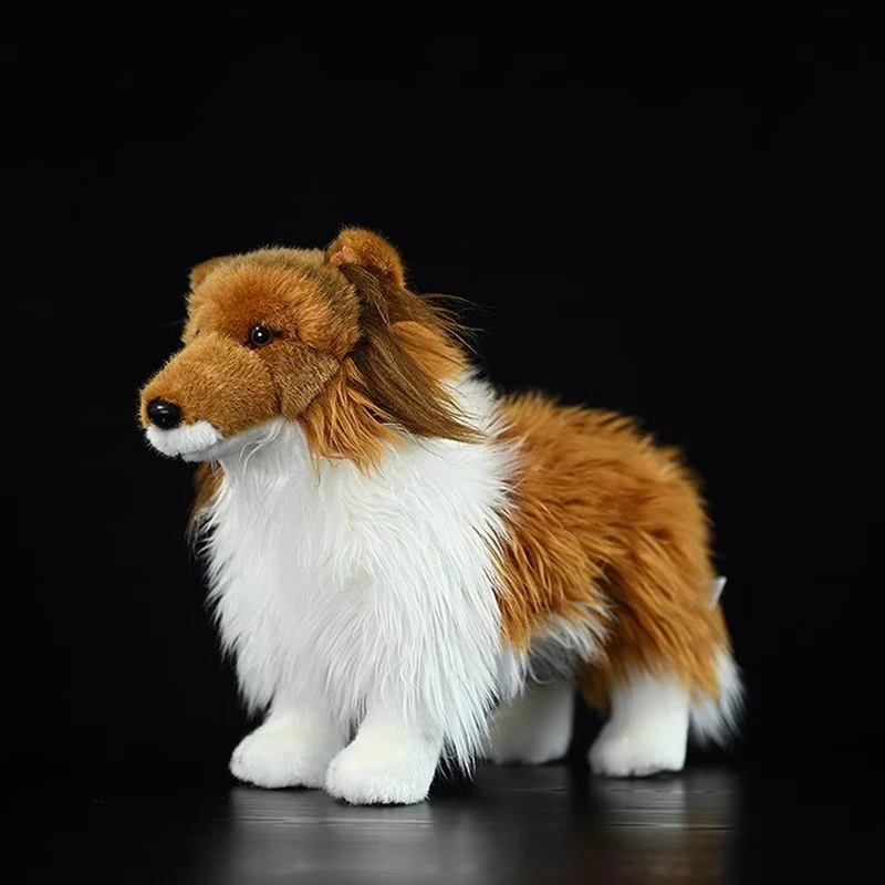 Simulated Animal Dog Shetland Sheepdog Sheltie Collie Hound Puppy Farm Family Pet Model Plush Toy Stuffed Doll Boy Girl Gift
