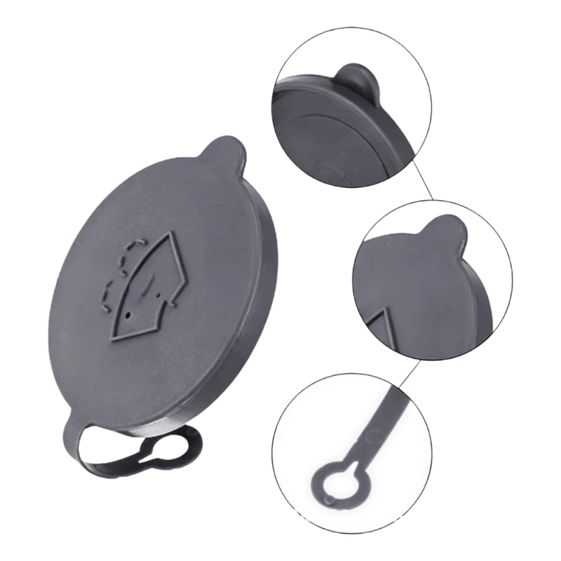 Windshield Washer Fluid Cap with Manual Fit and Tether Loop Use