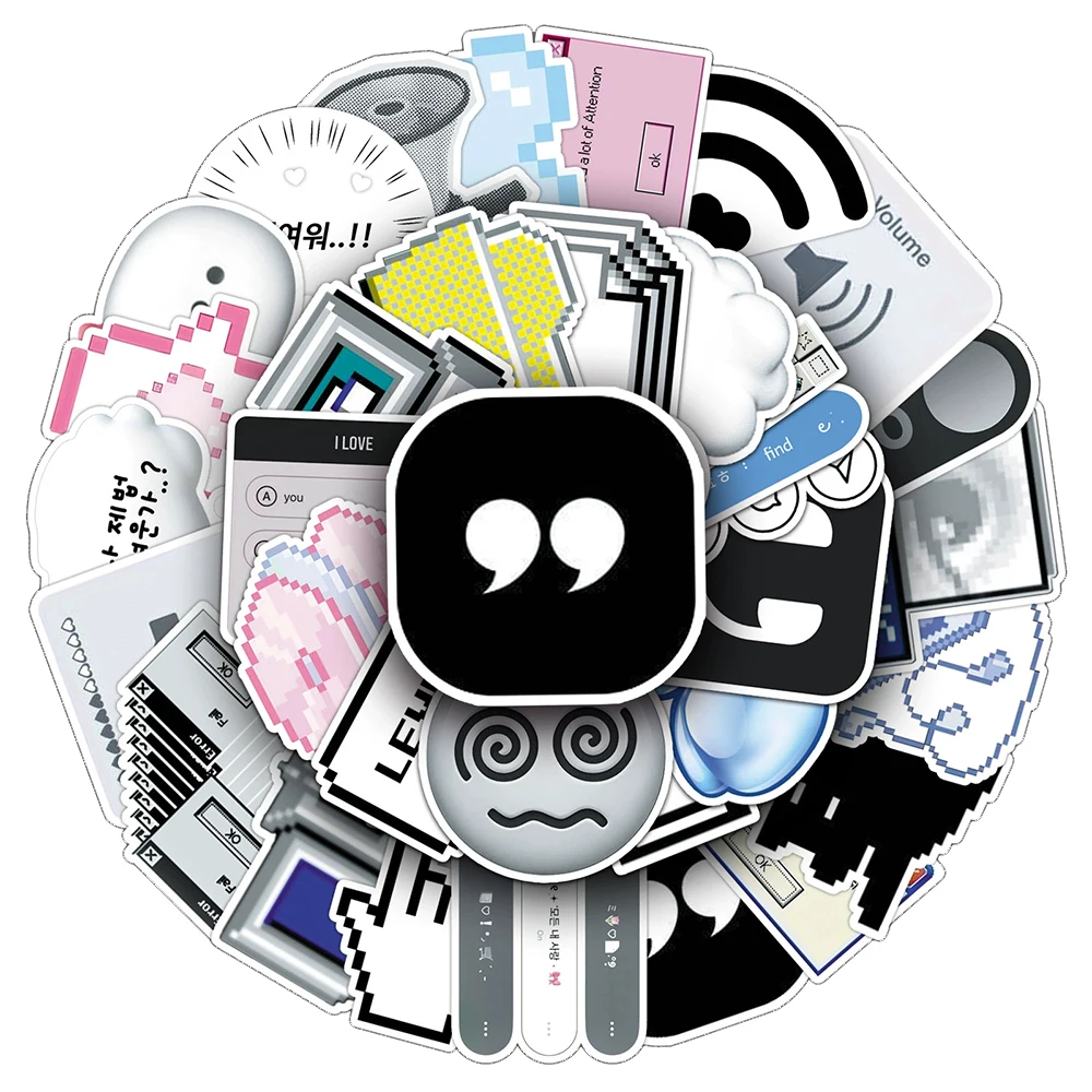 

10/30/50pcs Cute Programming Internet Emoticons Stickers Funny Cartoon Sticker DIY Skateboard Luggage Phone Graffiti Decals Toy