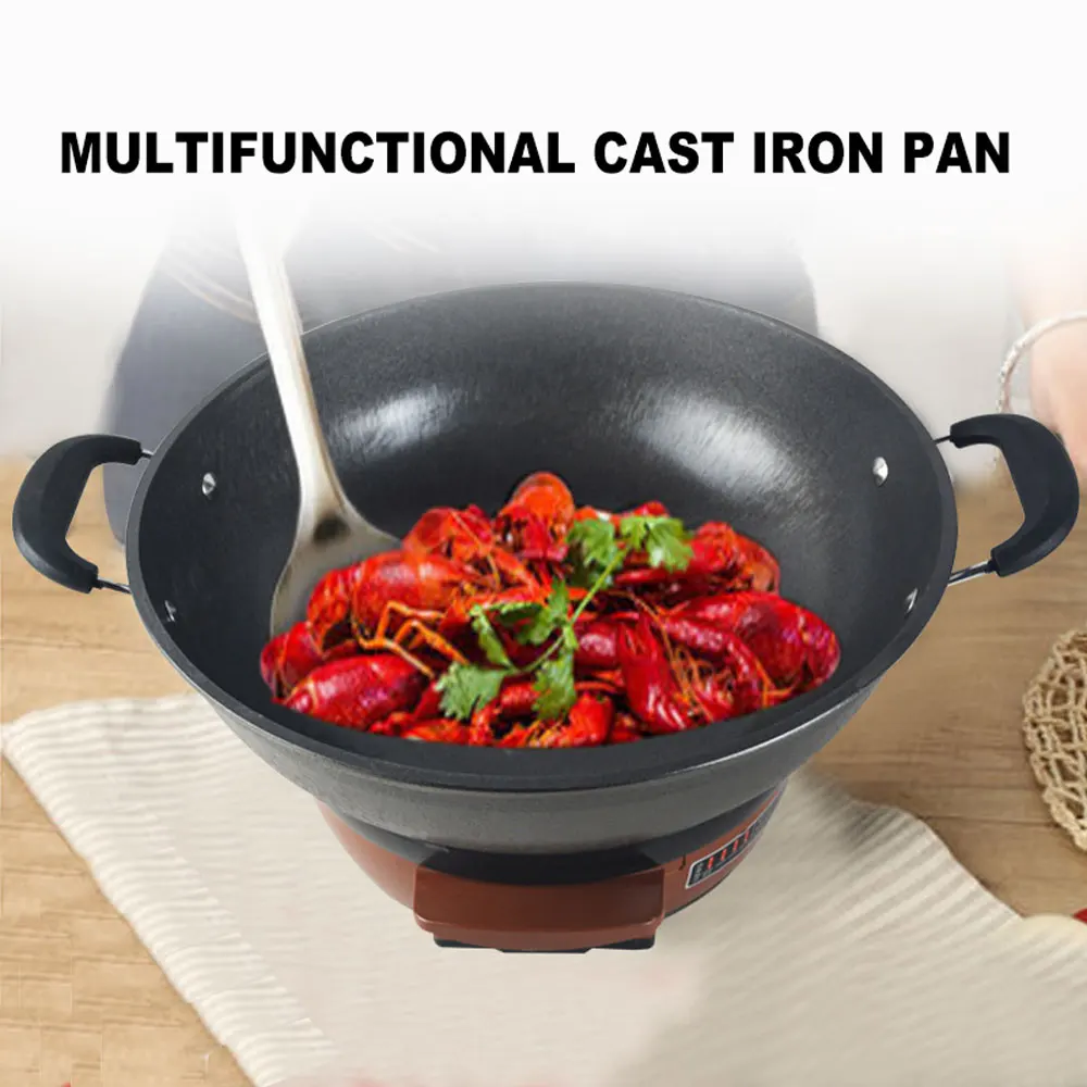 Household Electric Steamer Cast Iron Multi Cooker Frying Pan Multifunctional Electric Cooking Stove Pot