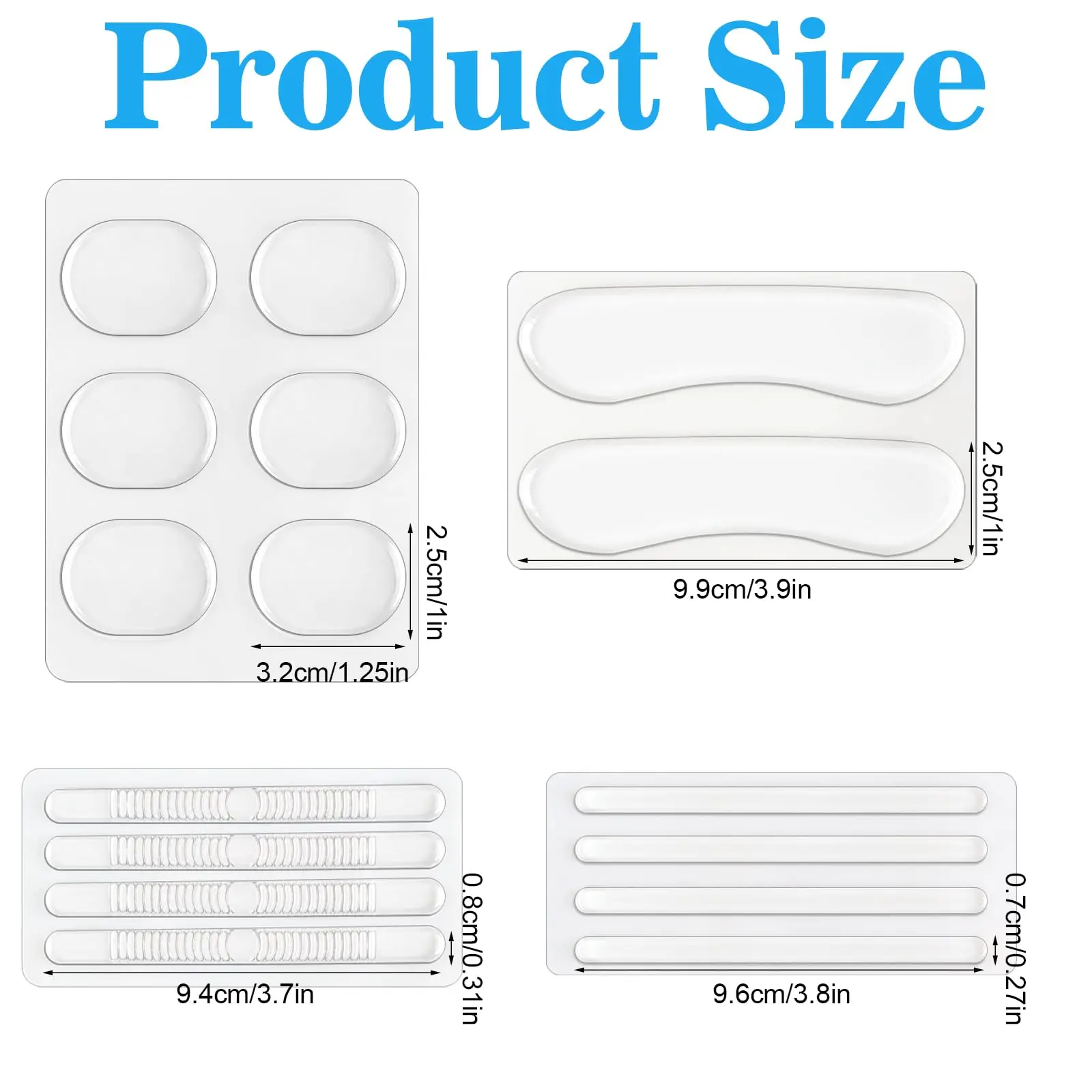 34Pcs Silicone Shoe Heel Grips Non Slip Silicone Strips for Shoes, Clear Self-Adhesive Heel Pads for Womens High Heels Men Shoes