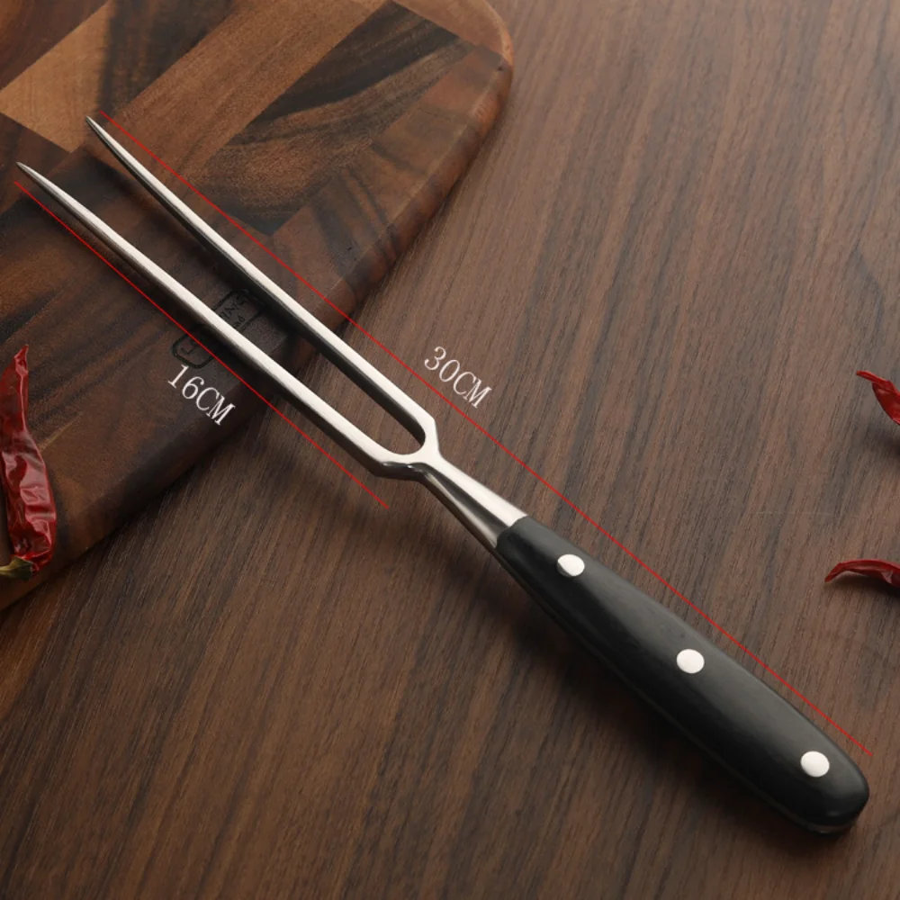 Meat Fork Stainless Steel Carving Fork Cooking Tool Long Handle Kitchen Gadget For Professional Chefs Barbecue Home Cooks
