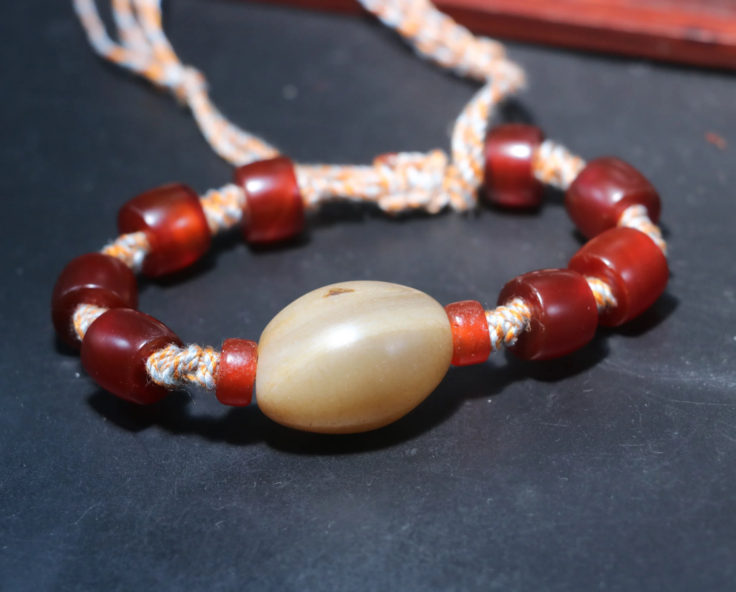 

Energy Tibetan Style Old Agate Natural Chung dZi Bead Hand Knitted Bracelet $$$ 5A W LKbrother Sauces Top Quality