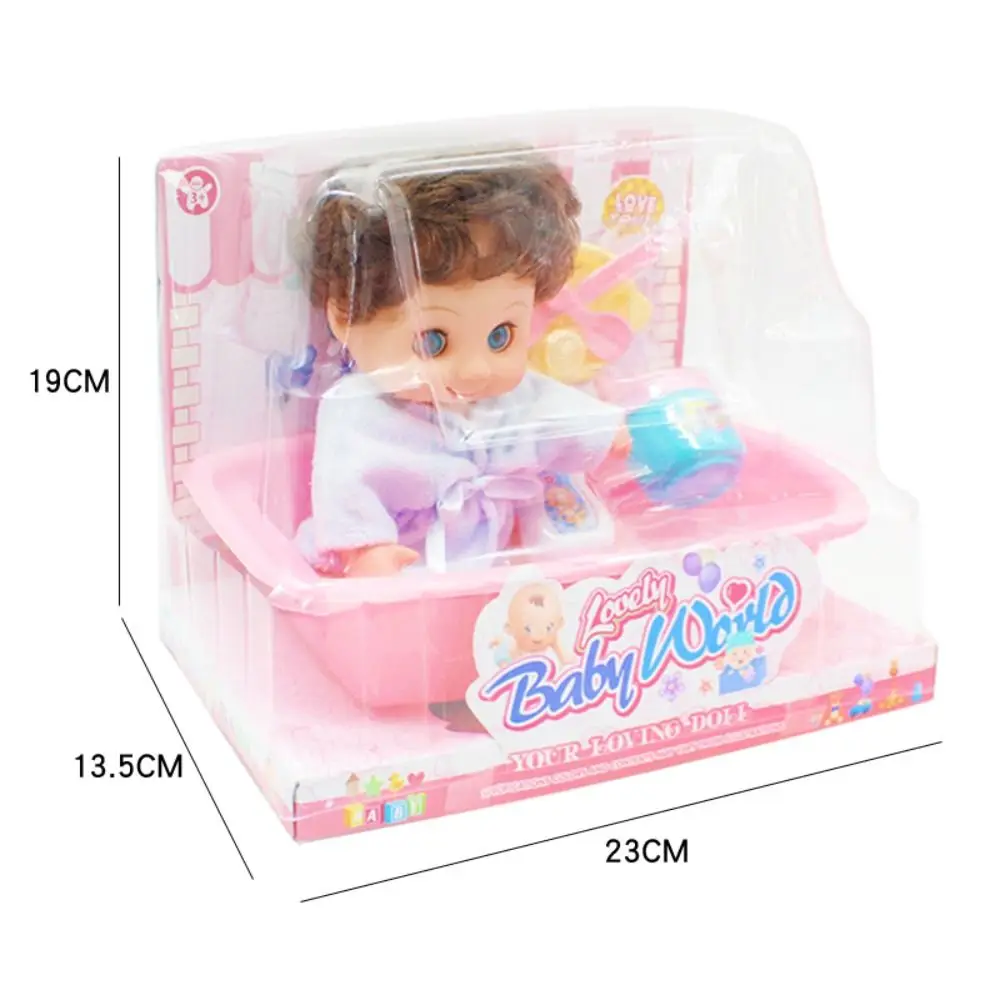 Kawaii Pretend Play Simulation Baby Enamel Doll Cute Beautiful Baby Dolls Playset Cutlery Rotatable Joint Dress Up Toys Babies