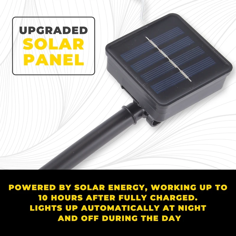 أضواء سلسلة الطاقة الشمسية AA46، 10M 100LED أضواء سلسلة خارجية، أضواء سلسلة زخرفية مقاومة للماء للفناء والحديقة والبوابة والساحة، P